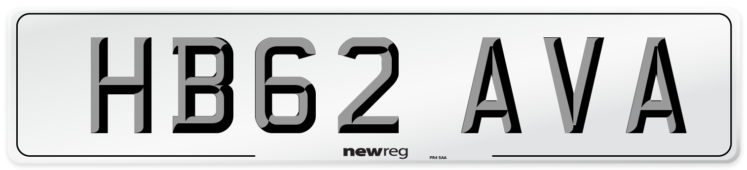 HB62 AVA Number Plate from New Reg